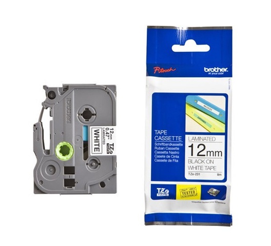 Brother Tape TZE-231 12mm Black on White